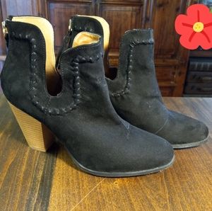 Black suede bootie